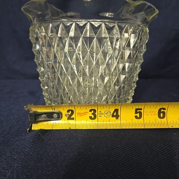 Vintage Indiana Glass Diamond Point Bar Pattern Ice Bucket - Picture 8 of 8